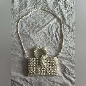 Pearl Beaded Bag - Elegant Cream Women's Purse